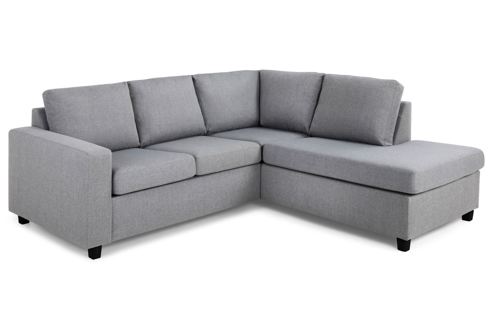 Crazy 3-personers Højrevendt L-formet Chaiselongsofa i Stof - Grå - Møbler - Sofaer - Sofa med chaiselong