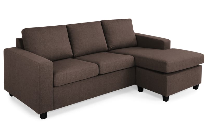 Crazy 3-personers Vendbar L-formet Chaiselongsofa i Stof - Brun - Møbler - Sofaer - Sofa med chaiselong