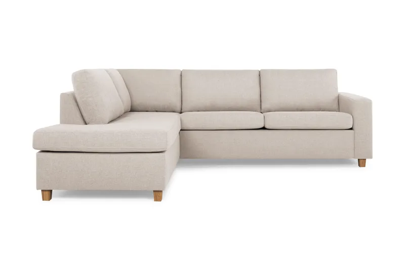 Crazy 3-personers Venstrevendt L-formet Chaiselongsofa i Stof - Beige - Møbler - Sofaer - Sofa med chaiselong - 3 personers sofa med chaiselong