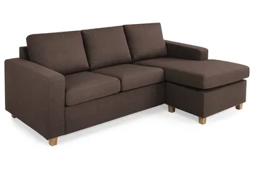 Crazy 3-personers Vendbar L-formet Chaiselongsofa i Stof - Brun - Møbler - Sofaer - Sofa med chaiselong