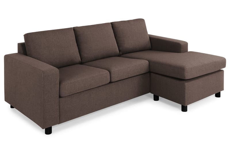 Crazy 3-personers Vendbar L-formet Chaiselongsofa i Stof - Brun - Møbler - Sofaer - Sofa med chaiselong - 3 personers sofa med chaiselong