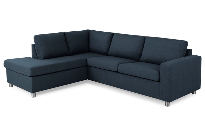 Crazy 3-personers Venstrevendt L-formet Chaiselongsofa i Stof - Blå - Møbler - Sofaer - Sofa med chaiselong
