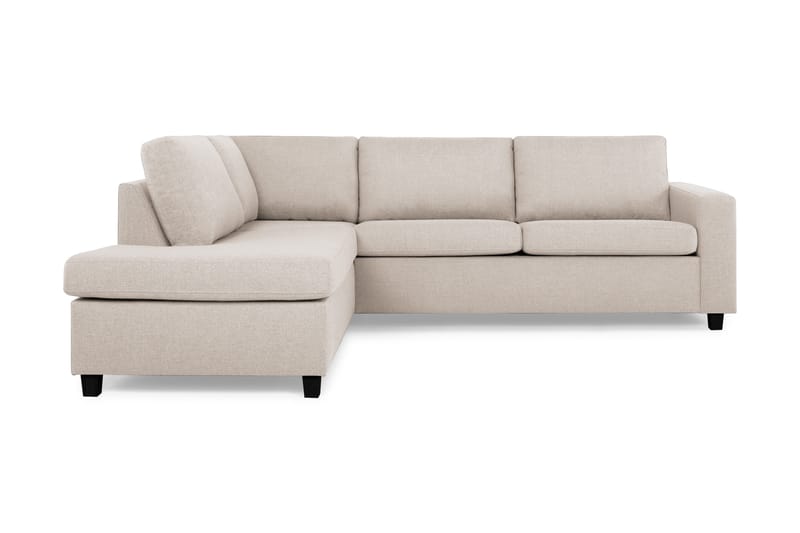 Crazy 3-personers Venstrevendt L-formet Chaiselongsofa i Stof - Beige - Møbler - Sofaer - Sofa med chaiselong - 3 personers sofa med chaiselong