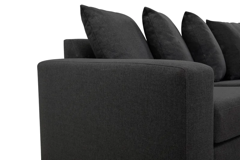 Crazy 3-personers Vendbar L-formet Divansofa i Stof inkl. Kuvertpuder - Mørkegrå - Møbler - Sofaer - Sofa med chaiselong