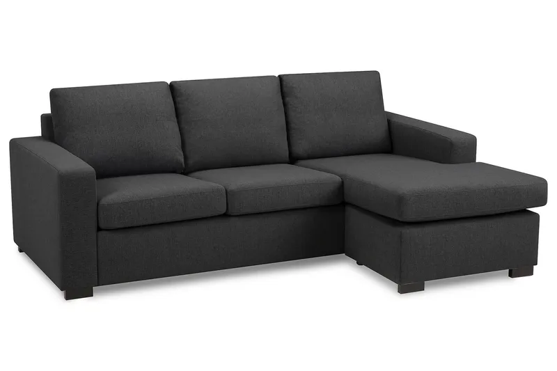 Crazy 3-personers Vendbar L-formet Chaiselongsofa i Stof - Mørkegrå - Møbler - Sofaer - Sofa med chaiselong - 3 personers sofa med chaiselong