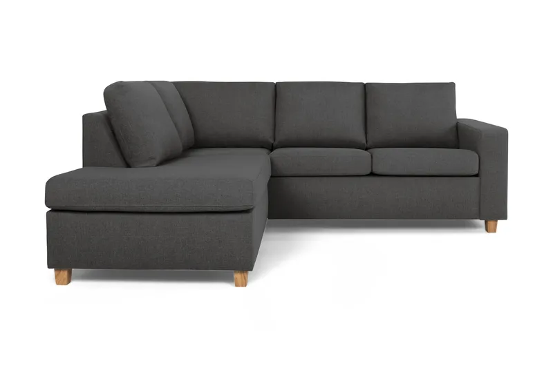 Crazy 3-personers Venstrevendt L-formet Chaiselongsofa i Stof - Mørkegrå - Møbler - Sofaer - Sofa med chaiselong - 2-personer sofa med chaiselong
