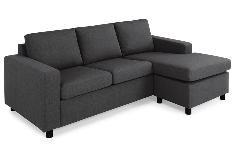Crazy 3-personers Vendbar L-formet Chaiselongsofa i Stof - Antracit - Møbler - Sofaer - Sofa med chaiselong - 3 personers sofa med chaiselong
