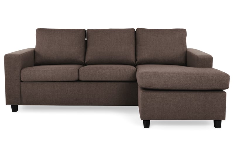 Crazy 3-personers Vendbar L-formet Chaiselongsofa i Stof - Brun - Møbler - Sofaer - Sofa med chaiselong