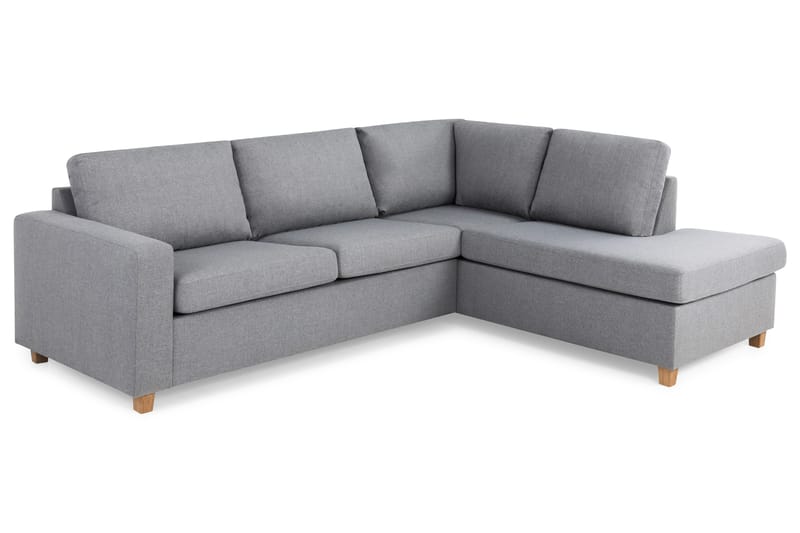Crazy 3-personers Højrevendt L-formet Chaiselongsofa i Stof - Grå - Møbler - Sofaer - Sofa med chaiselong - 3 personers sofa med chaiselong