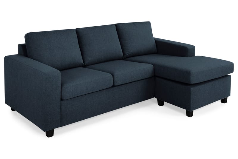 Crazy 3-personers Vendbar L-formet Chaiselongsofa i Stof - Blå - Møbler - Sofaer - Sofa med chaiselong