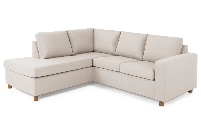 Crazy 3-personers Venstrevendt L-formet Chaiselongsofa i Stof - Beige - Møbler - Sofaer - Sofa med chaiselong - 2-personer sofa med chaiselong