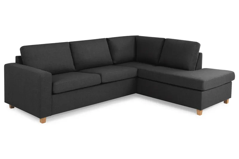 Crazy 3-personers Højrevendt L-formet Chaiselongsofa i Stof - Antracit - Møbler - Sofaer - Sofa med chaiselong - 3 personers sofa med chaiselong