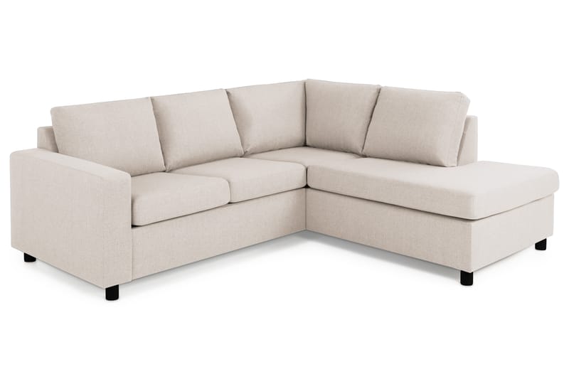 Crazy 3-personers Højrevendt L-formet Chaiselongsofa i Stof - Beige - Møbler - Sofaer - Sofa med chaiselong