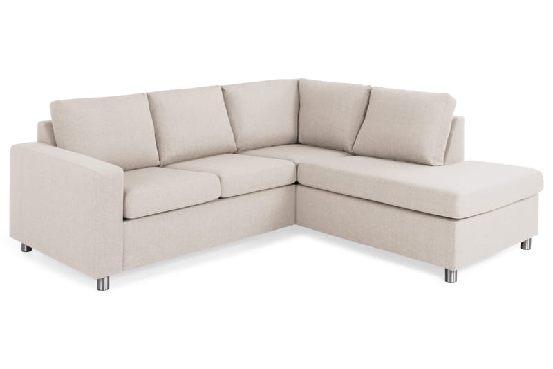 Crazy 3-personers Højrevendt L-formet Chaiselongsofa i Stof, Beige