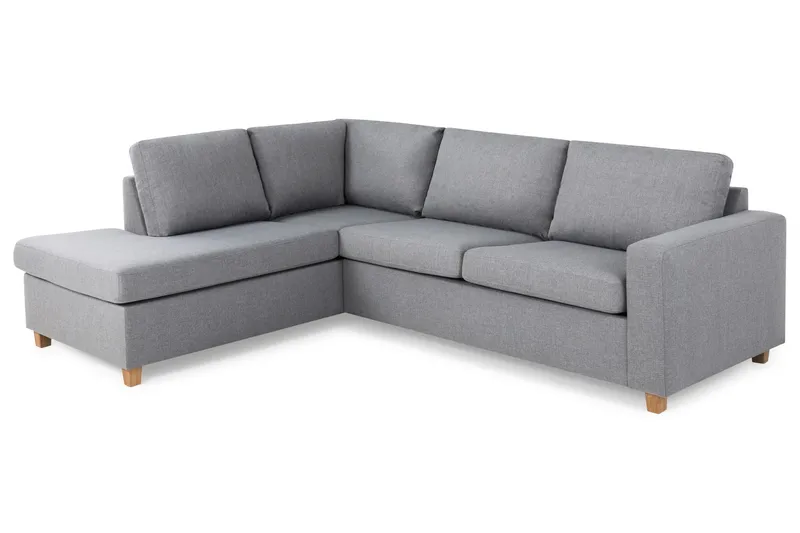 Crazy 3-personers Venstrevendt L-formet Chaiselongsofa i Stof - Grå - Møbler - Sofaer - Sofa med chaiselong - 3 personers sofa med chaiselong