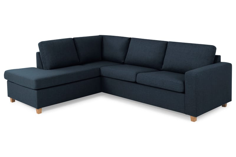 Crazy 3-personers Venstrevendt L-formet Chaiselongsofa i Stof - Blå - Møbler - Sofaer - Sofa med chaiselong
