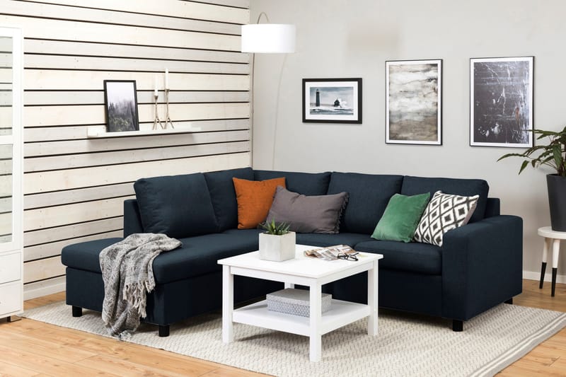 Crazy 3-personers Venstrevendt L-formet Chaiselongsofa i Stof - Blå - Møbler - Sofaer - Sofa med chaiselong
