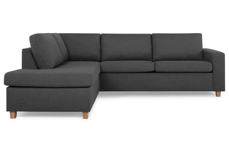 Crazy 3-personers Venstrevendt L-formet Chaiselongsofa i Stof - Mørkegrå - Møbler - Sofaer - Sofa med chaiselong - 3 personers sofa med chaiselong