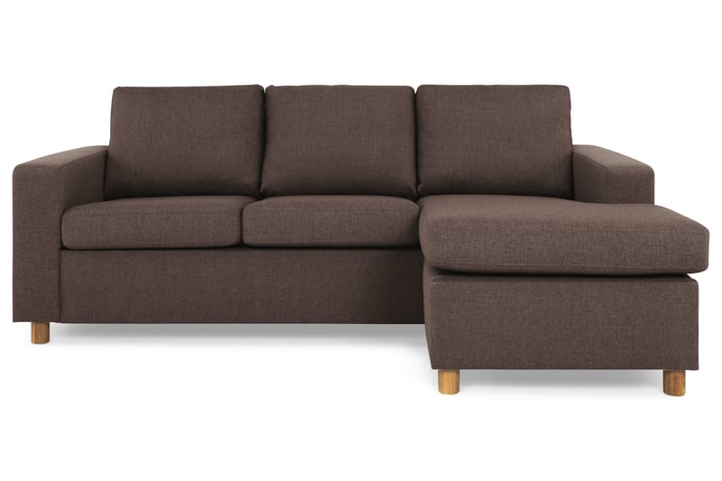 Crazy 3-personers Vendbar L-formet Chaiselongsofa i Stof - Brun - Møbler - Sofaer - Sofa med chaiselong - 3 personers sofa med chaiselong