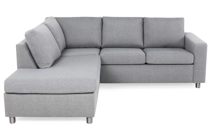 Crazy 3-personers Venstrevendt L-formet Chaiselongsofa i Stof - Grå - Møbler - Sofaer - Sofa med chaiselong - 2-personer sofa med chaiselong