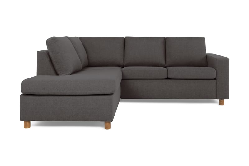 Crazy 3-personers Venstrevendt L-formet Chaiselongsofa i Stof, Mørkegrå