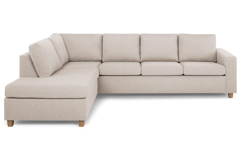 Crazy 4-personers Venstrevendt L-formet Chaiselongsofa i Stof - Beige - Møbler - Sofaer - Sofa med chaiselong - 3 personers sofa med chaiselong