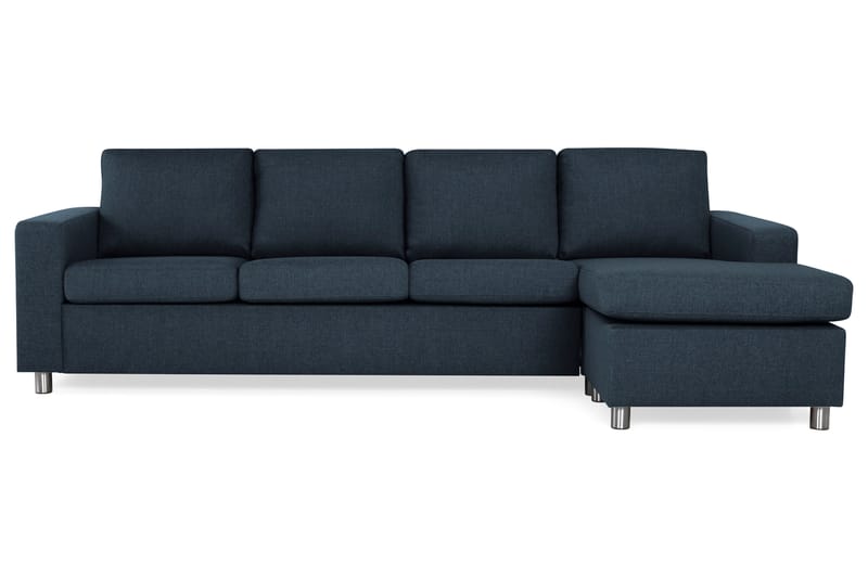 Crazy 4-personers Vendbar L-formet Chaiselongsofa i Stof - Blå - Møbler - Sofaer - Sofa med chaiselong