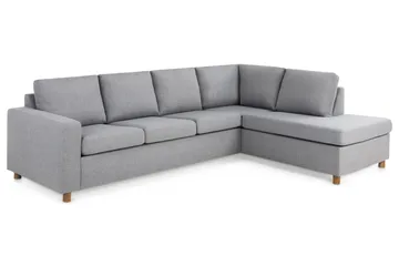 Crazy 4-personers Højrevendt L-formet Chaiselongsofa i Stof - Grå - Møbler - Sofaer - Sofa med chaiselong