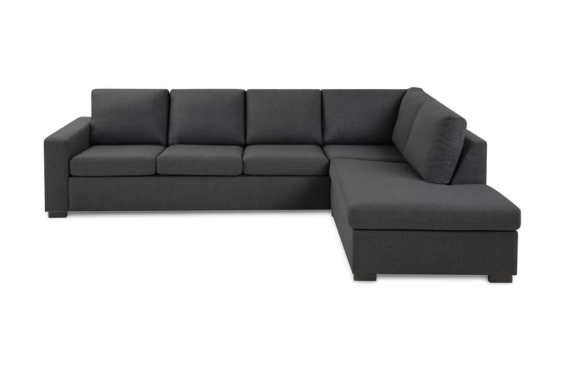 Crazy 4-personers Højrevendt L-formet Chaiselongsofa i Stof - Mørkegrå - Møbler - Sofaer - Sofa med chaiselong - 3 personers sofa med chaiselong