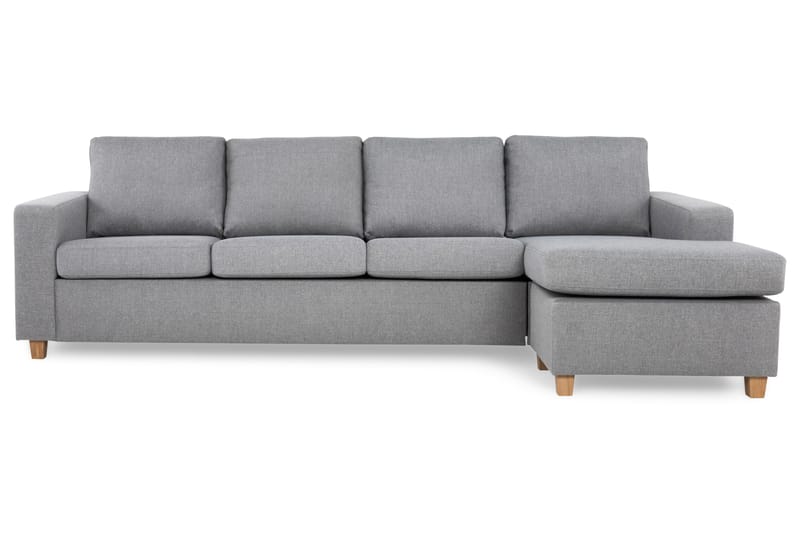 Crazy 4-personers Vendbar L-formet Chaiselongsofa i Stof - Grå - Møbler - Sofaer - Sofa med chaiselong