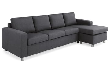 Crazy 4-personers Vendbar L-formet Chaiselongsofa i Stof - Mørkegrå - Møbler - Sofaer - Sofa med chaiselong
