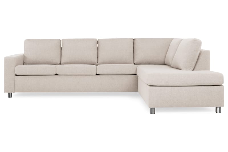 Crazy 4-personers Højrevendt L-formet Chaiselongsofa i Stof - Beige - Møbler - Sofaer - Sofa med chaiselong - 3 personers sofa med chaiselong