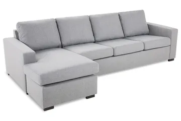 Crazy 4-personers Vendbar L-formet Chaiselongsofa i Stof - Grå - Møbler - Sofaer - Sofa med chaiselong