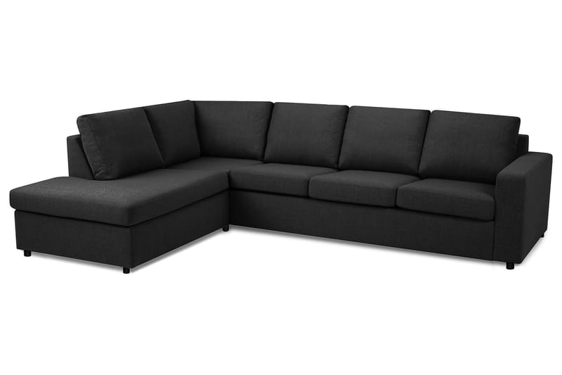 Crazy 4-personers Venstrevendt L-formet Chaiselongsofa i Stof - Antracit - Møbler - Sofaer - Sofa med chaiselong