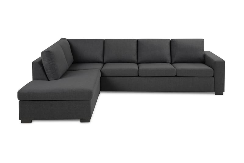 Crazy 4-personers Venstrevendt L-formet Chaiselongsofa i Stof - Mørkegrå - Møbler - Sofaer - Sofa med chaiselong