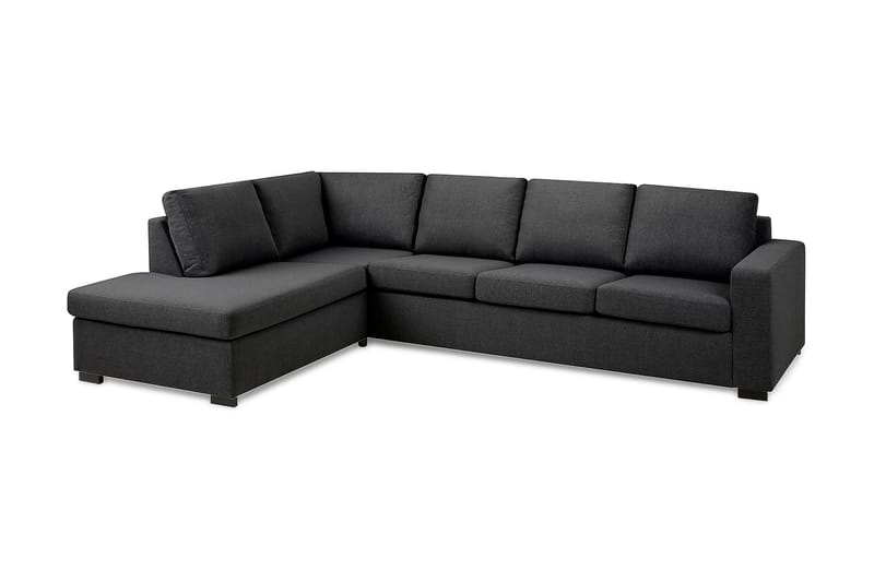 Crazy 4-personers Venstrevendt L-formet Chaiselongsofa i Stof - Mørkegrå - Møbler - Sofaer - Sofa med chaiselong