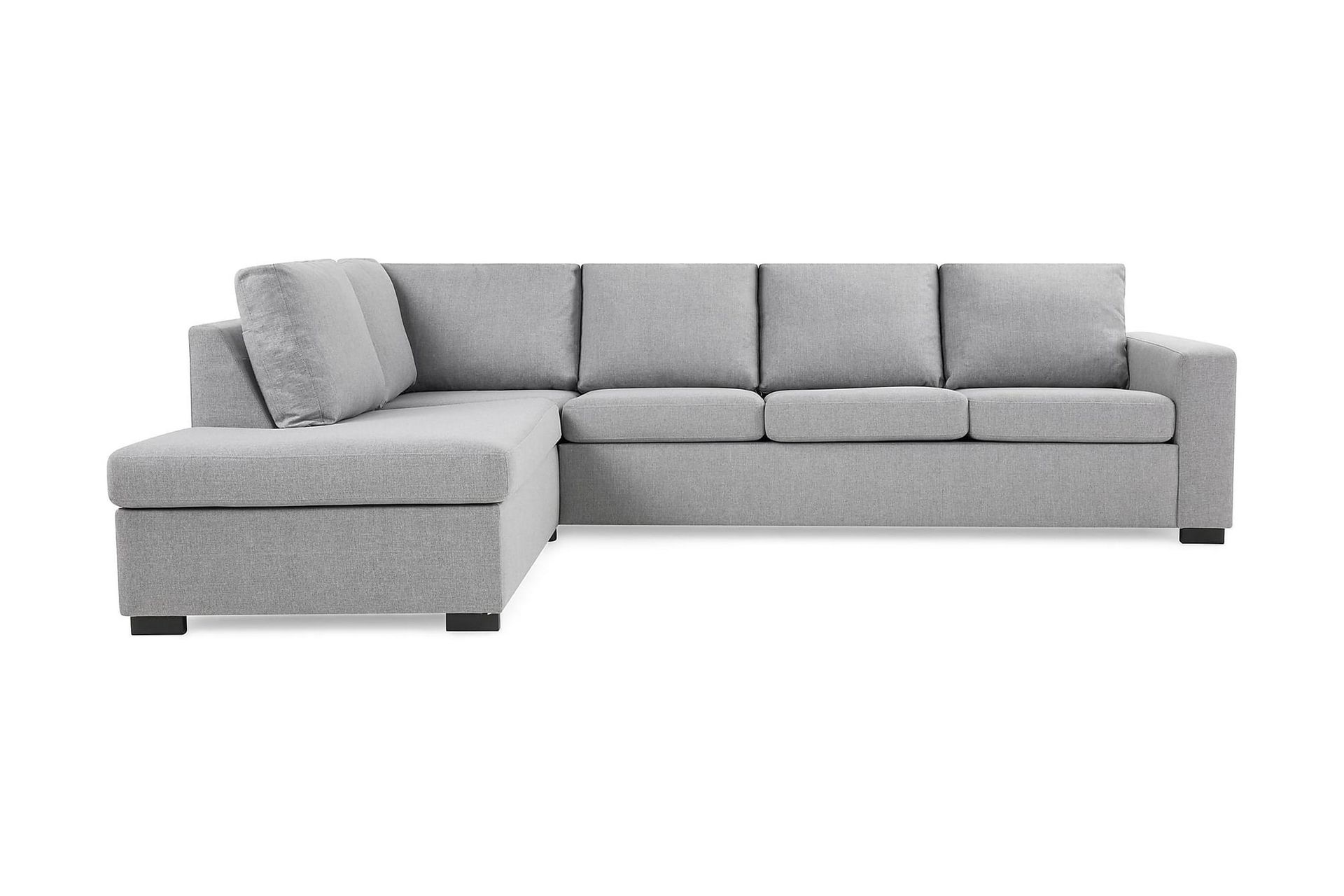 Crazy 4-personers Venstrevendt L-formet Chaiselongsofa i Stof - Grå - Møbler - Sofaer - Sofa med chaiselong
