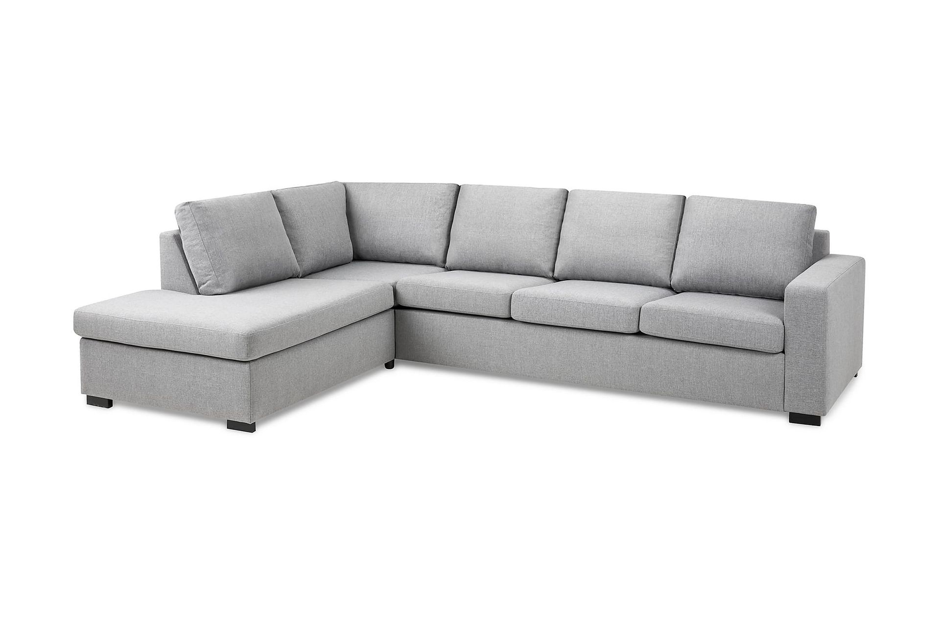 Crazy 4-personers Venstrevendt L-formet Chaiselongsofa i Stof - Grå - Møbler - Sofaer - Sofa med chaiselong