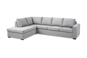 Crazy 4-personers Venstrevendt L-formet Chaiselongsofa i Stof - Grå - Møbler - Sofaer - Sofa med chaiselong