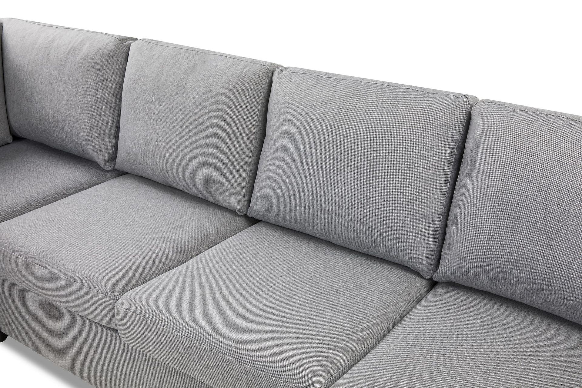 Crazy 4-personers Venstrevendt L-formet Chaiselongsofa i Stof - Grå - Møbler - Sofaer - Sofa med chaiselong
