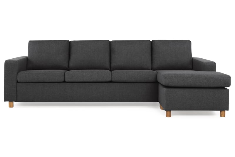 Crazy 4-personers Vendbar L-formet Chaiselongsofa i Stof - Antracit - Møbler - Sofaer - Sofa med chaiselong