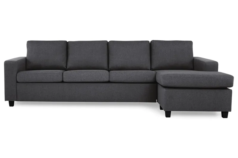 Crazy 4-personers Vendbar L-formet Chaiselongsofa i Stof - Mørkegrå - Møbler - Sofaer - Sofa med chaiselong - 4 personers sofa med chaiselong