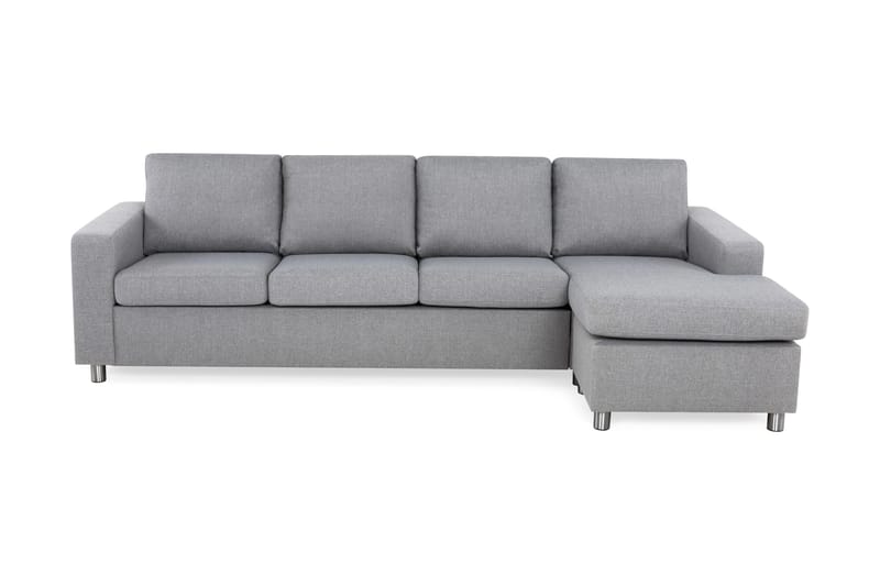 Crazy 4-personers Vendbar L-formet Chaiselongsofa i Stof - Grå - Møbler - Sofaer - Sofa med chaiselong - 4 personers sofa med chaiselong