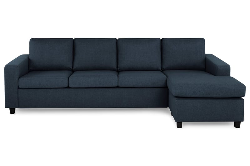 Crazy 4-personers Vendbar L-formet Chaiselongsofa i Stof, Blå