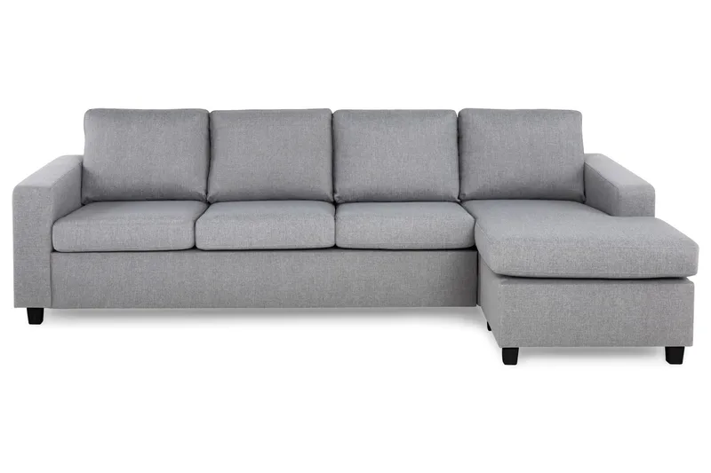 Crazy 4-personers Vendbar L-formet Chaiselongsofa i Stof - Grå - Møbler - Sofaer - Sofa med chaiselong - 4 personers sofa med chaiselong