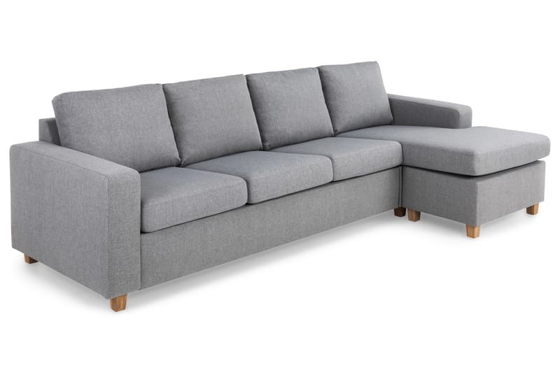 Crazy 4-personers Vendbar L-formet Chaiselongsofa i Stof - Grå - Møbler - Sofaer - Sofa med chaiselong