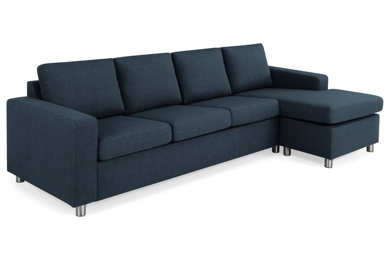 Crazy 4-personers Vendbar L-formet Chaiselongsofa i Stof - Blå - Møbler - Sofaer - Sofa med chaiselong