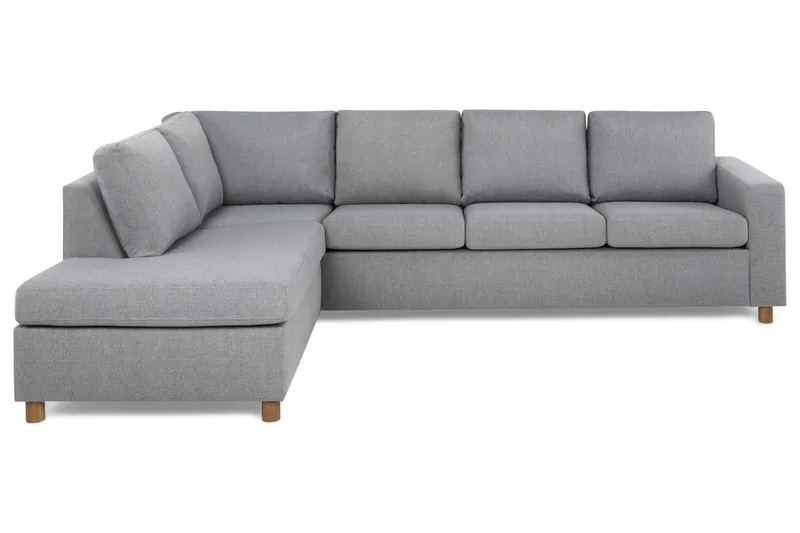 Crazy 4-personers Venstrevendt L-formet Chaiselongsofa i Stof - Grå - Møbler - Sofaer - Sofa med chaiselong - 3 personers sofa med chaiselong