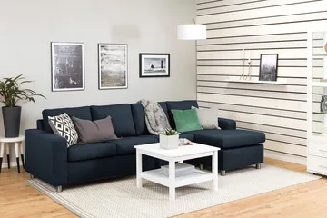 Crazy 4-personers Vendbar L-formet Chaiselongsofa i Stof - Mørkeblå - Møbler - Sofaer - Sofa med chaiselong