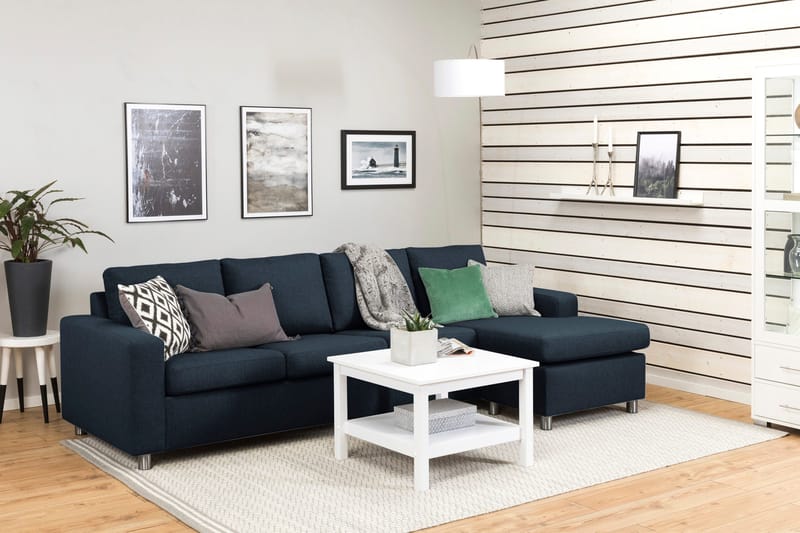 Crazy 4-personers Vendbar L-formet Chaiselongsofa i Stof - Blå - Møbler - Sofaer - Sofa med chaiselong - 4 personers sofa med chaiselong